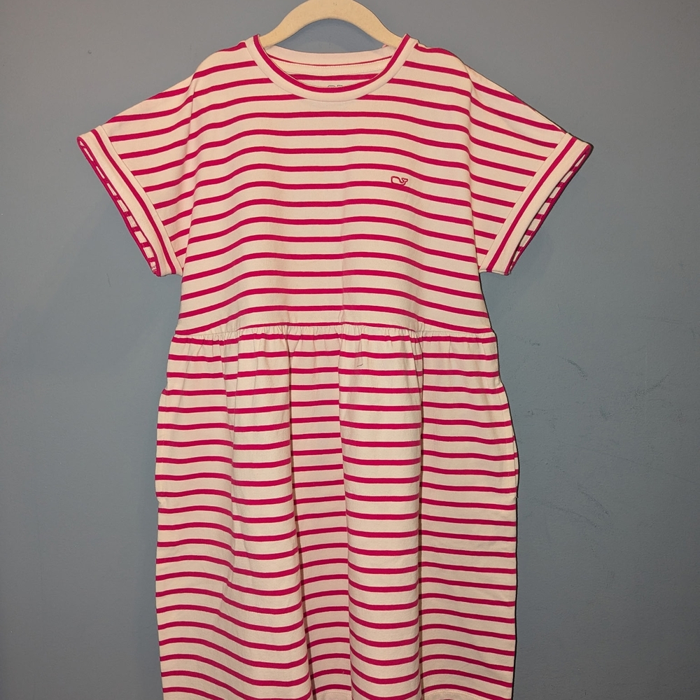 Vineyard Vines Pink and White Striped Girls Dress